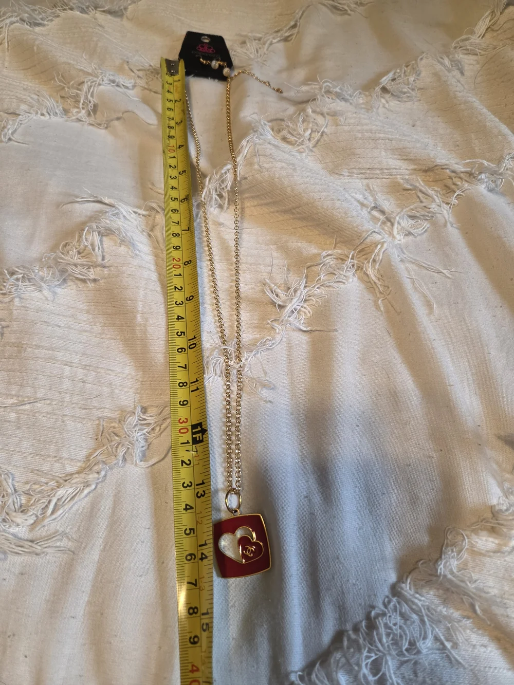 CHANEL Red Heart Double Pendant